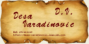 Desa Varadinović vizit kartica